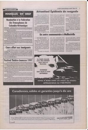 Le Soleil de Colombie-Britannique, February 7, 1997, page 3