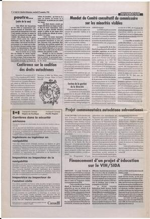 Le Soleil de Colombie-Britannique, November 22, 1996, page 4