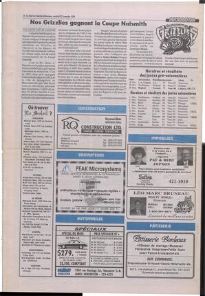 Le Soleil de Colombie-Britannique, November 22, 1996, page 16