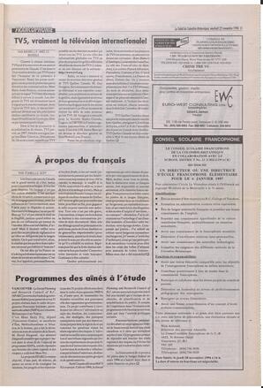 Le Soleil de Colombie-Britannique, November 22, 1996, page 11