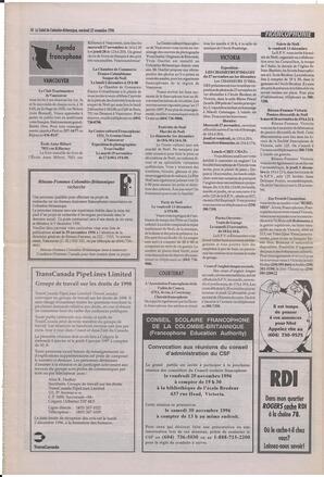 Le Soleil de Colombie-Britannique, November 22, 1996, page 10