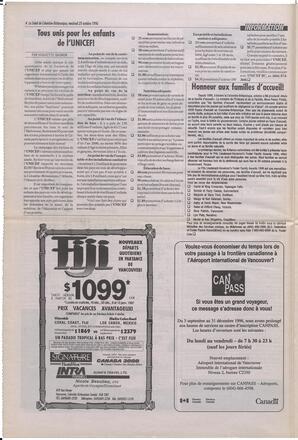 Le Soleil de Colombie-Britannique, October 25, 1996, page 4