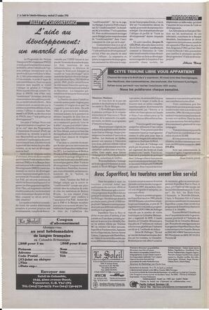 Le Soleil de Colombie-Britannique, October 25, 1996, page 2