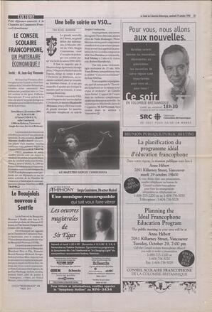 Le Soleil de Colombie-Britannique, October 25, 1996, page 13