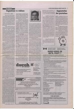 Le Soleil de Colombie-Britannique, October 18, 1996, page 7