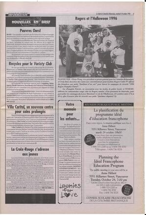 Le Soleil de Colombie-Britannique, October 18, 1996, page 3