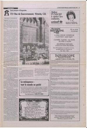 Le Soleil de Colombie-Britannique, October 18, 1996, page 13