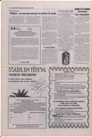 Le Soleil de Colombie-Britannique, September 27, 1996, page 12