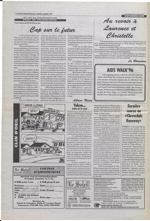 Le Soleil de Colombie-Britannique, September 6, 1996, page 2