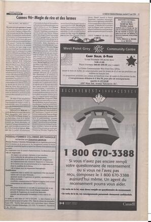 Le Soleil de Colombie-Britannique, May 31, 1996, page 11