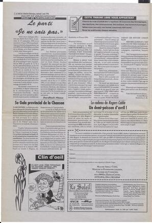 Le Soleil de Colombie-Britannique, April 5, 1996, page 2