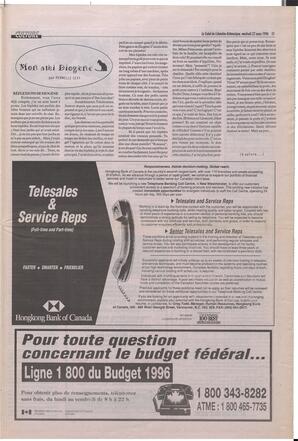 Le Soleil de Colombie-Britannique, March 22, 1996, page 11
