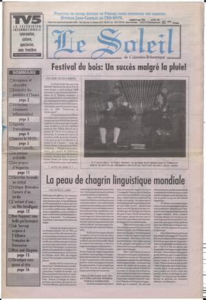 Le Soleil de Colombie-Britannique, March 15, 1996, page 1
