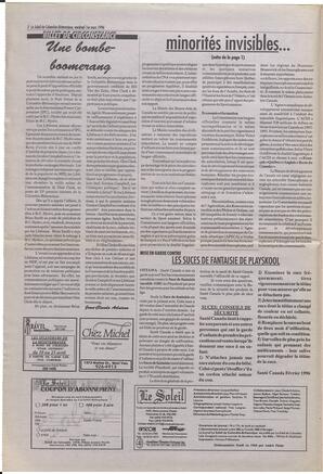 Le Soleil de Colombie-Britannique, March 1, 1996, page 2