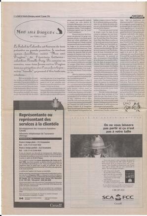 Le Soleil de Colombie-Britannique, January 12, 1996, page 6
