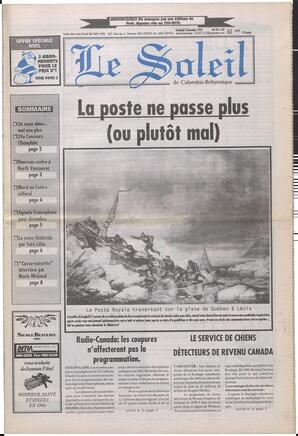 Le Soleil de Colombie-Britannique, December 8, 1995, page 1