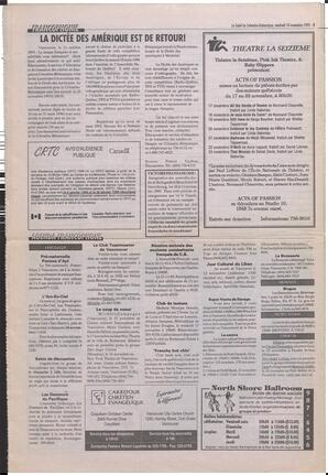 Le Soleil de Colombie-Britannique, November 10, 1995, page 8