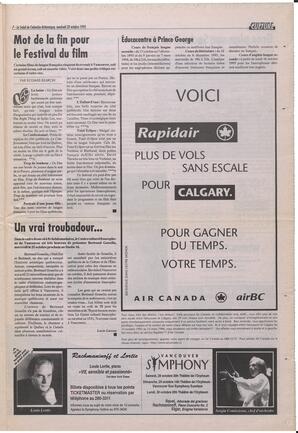 Le Soleil de Colombie-Britannique, October 20, 1995, page 15