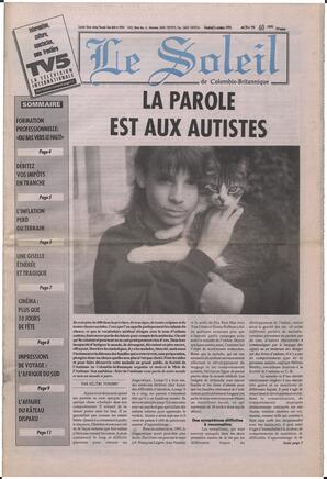 Le Soleil de Colombie-Britannique, October 6, 1995, page 1