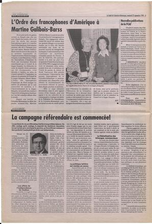 Le Soleil de Colombie-Britannique, September 22, 1995, page 6
