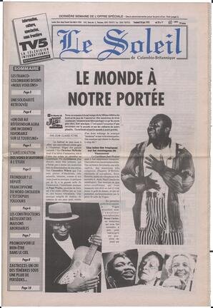 Le Soleil de Colombie-Britannique, June 30, 1995, page 1