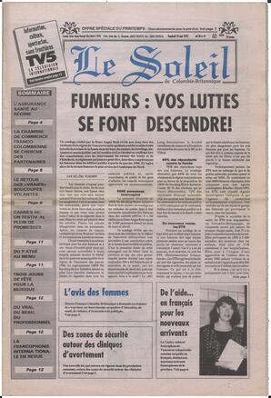 Le Soleil de Colombie-Britannique, May 19, 1995, page 1