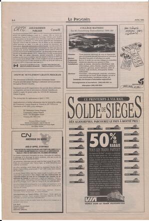 Le Soleil de Colombie-Britannique, April 14, 1995, page 12