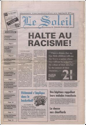 Le Soleil de Colombie-Britannique, March 24, 1995, page 1