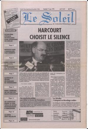Le Soleil de Colombie-Britannique, March 17, 1995, page 1