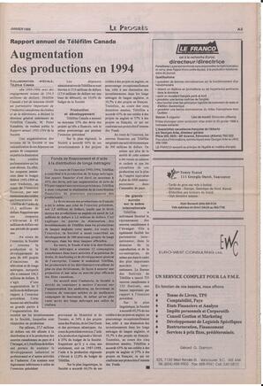 Le Soleil de Colombie-Britannique, January 20, 1995, page 9