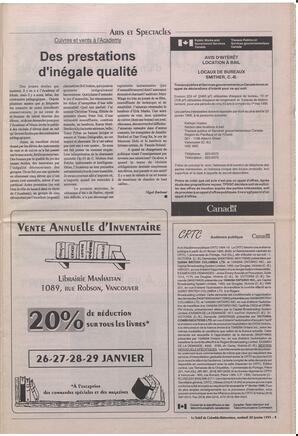 Le Soleil de Colombie-Britannique, January 20, 1995, page 5
