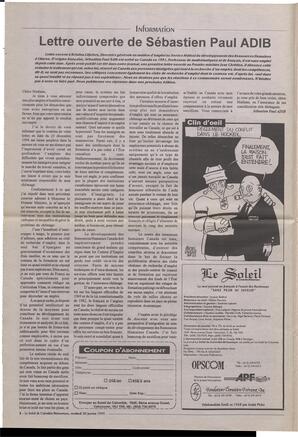 Le Soleil de Colombie-Britannique, January 20, 1995, page 2
