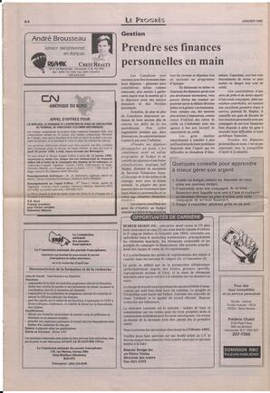 Le Soleil de Colombie-Britannique, January 20, 1995, page 10