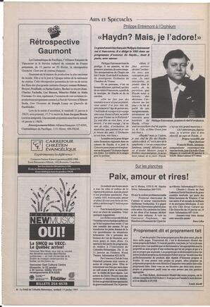 Le Soleil de Colombie-Britannique, January 13, 1995, page 6