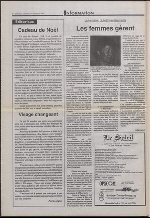 Le Soleil de Colombie-Britannique, December 16, 1994, page 2