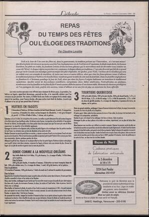 Le Soleil de Colombie-Britannique, December 2, 1994, page 13