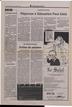 Le Soleil de Colombie-Britannique, November 18, 1994, page 2