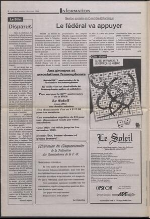 Le Soleil de Colombie-Britannique, October 14, 1994, page 2