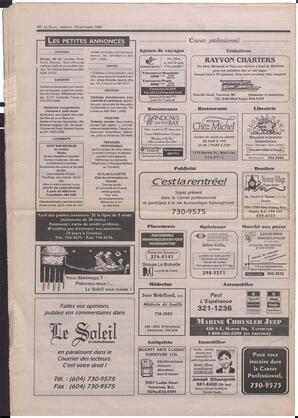 Le Soleil de Colombie-Britannique, September 16, 1994, page 20