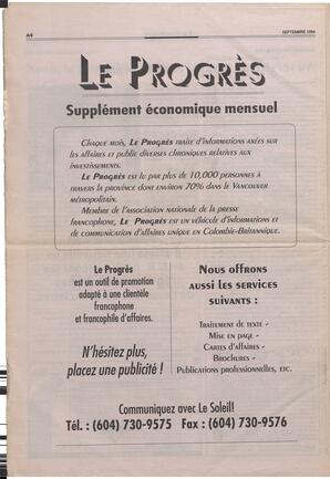 Le Soleil de Colombie-Britannique, September 16, 1994, page 12