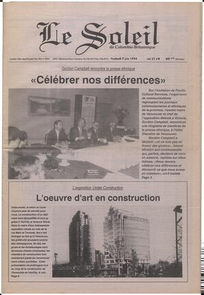 Le Soleil de Colombie-Britannique, June 3, 1994, page 1