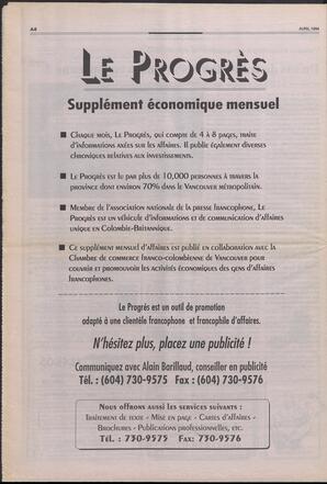 Le Soleil de Colombie-Britannique, April 15, 1994, page 14