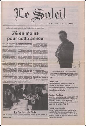 Le Soleil de Colombie-Britannique, March 11, 1994, page 1