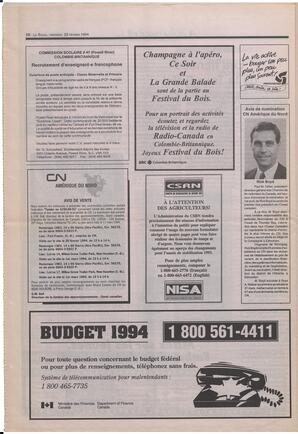 Le Soleil de Colombie-Britannique, February 25, 1994, page 10