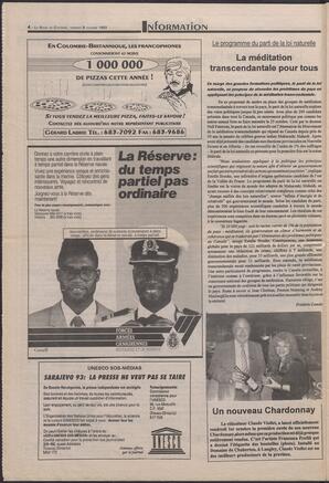 Le Soleil de Colombie-Britannique, October 8, 1993, page 4