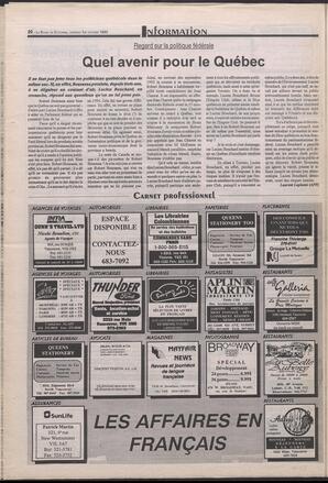 Le Soleil de Colombie-Britannique, October 1, 1993, page 20