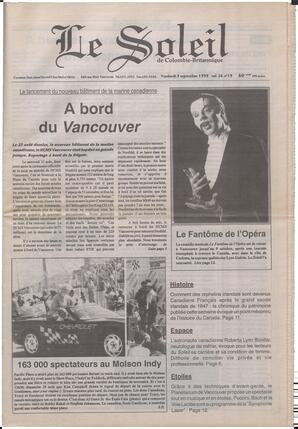 Le Soleil de Colombie-Britannique, September 3, 1993, page 1