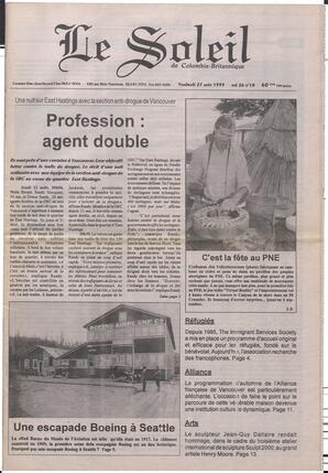 Le Soleil de Colombie-Britannique, August 27, 1993, page 1