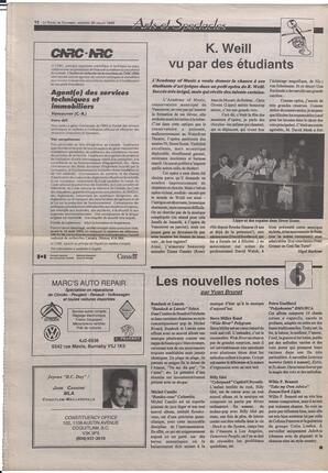 Le Soleil de Colombie-Britannique, July 30, 1993, page 12
