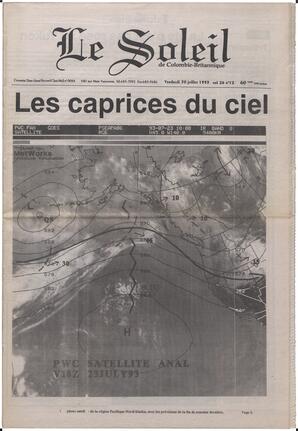 Le Soleil de Colombie-Britannique, July 30, 1993, page 1
